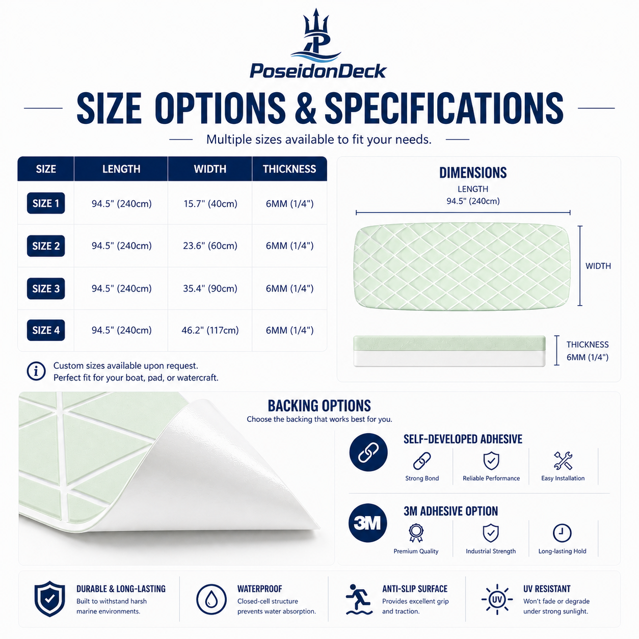 PoseidonDeck Diamond EVA Foam Boat Flooring