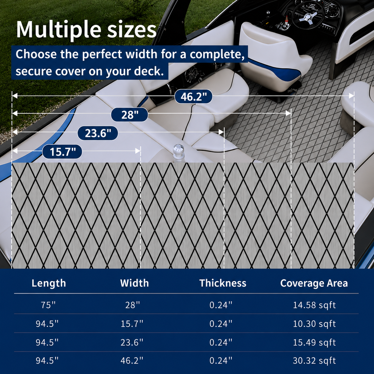 PoseidonDeck Diamond EVA Foam Boat Flooring