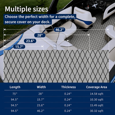 PoseidonDeck grey black diamond EVA foam boat flooring for bass boat and pontoon deck mats #color_grey-with-black-lines
