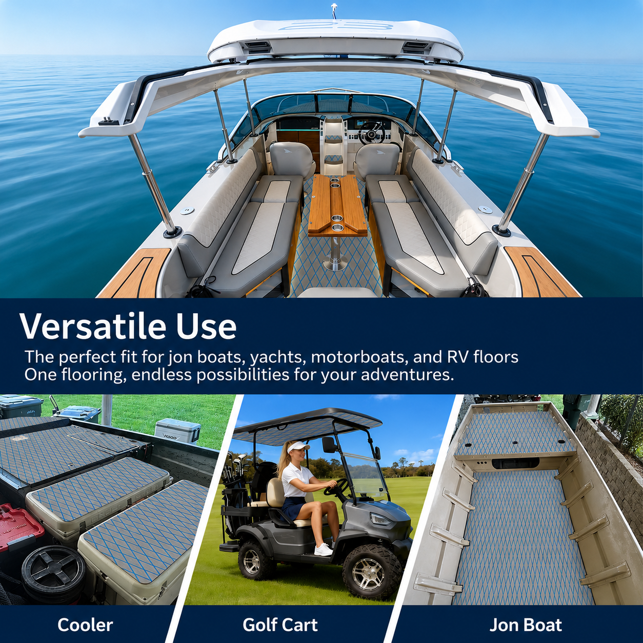 PoseidonDeck Diamond EVA Foam Boat Flooring