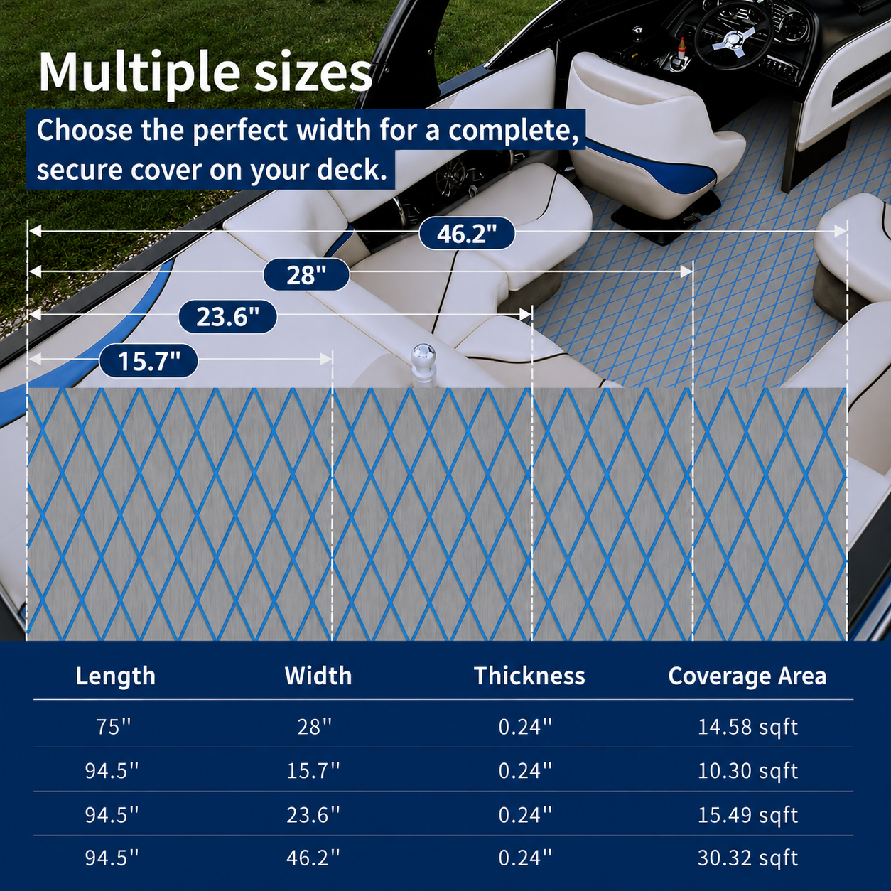 PoseidonDeck Diamond EVA Foam Boat Flooring