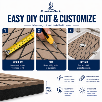 PoseidonDeck Diamond EVA Foam Boat Flooring