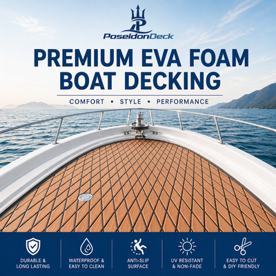 Brown black diamond EVA foam boat decking on boat deck 