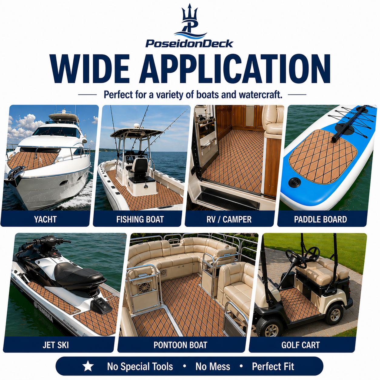 Brown black diamond marine deck flooring application examples 