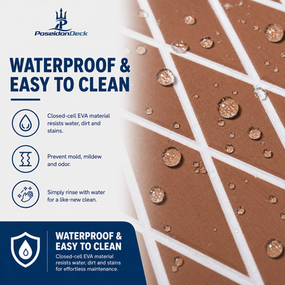 Brown white diamond waterproof EVA boat flooring close-up 