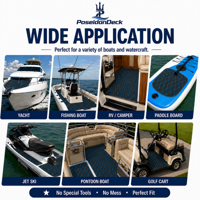 Black blue lines diamond marine deck flooring application examples 