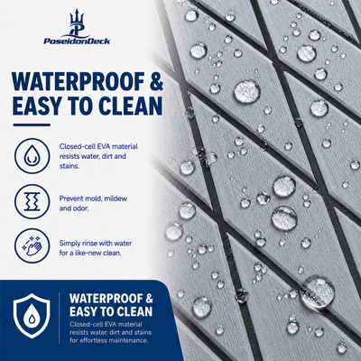 Gray black diamond EVA boat flooring 94.5x15.7 adhesive backing 
