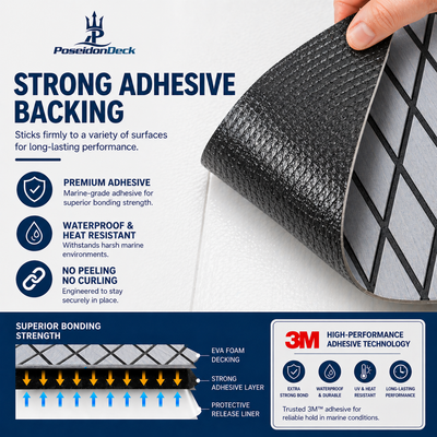 Gray black diamond EVA boat flooring 94.5x15.7 3M adhesive 