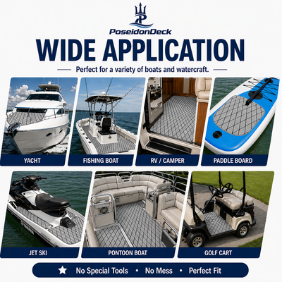 Gray black diamond EVA boat flooring 94.5x23.6 3M adhesive 