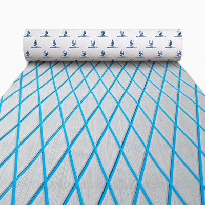 Gray blue lines diamond EVA foam boat flooring roll product view 