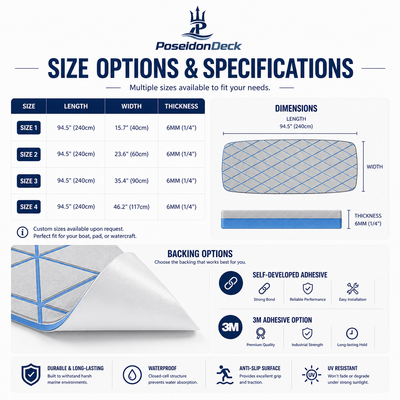 Gray blue lines diamond EVA foam boat flooring size options 6mm chart 