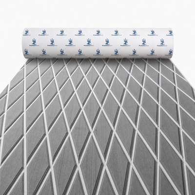 Gray white stripe diamond EVA boat flooring 