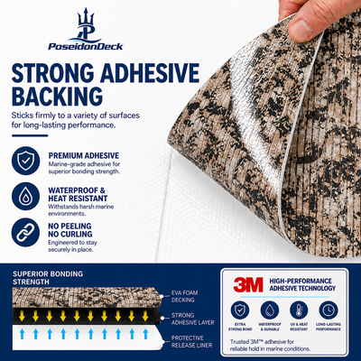 Beach camo EVA foam boat flooring with strong adhesive backing and 3M layer