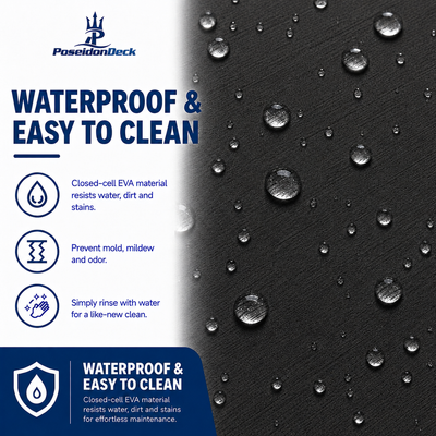 Dark gray solid color waterproof EVA boat flooring close-up 