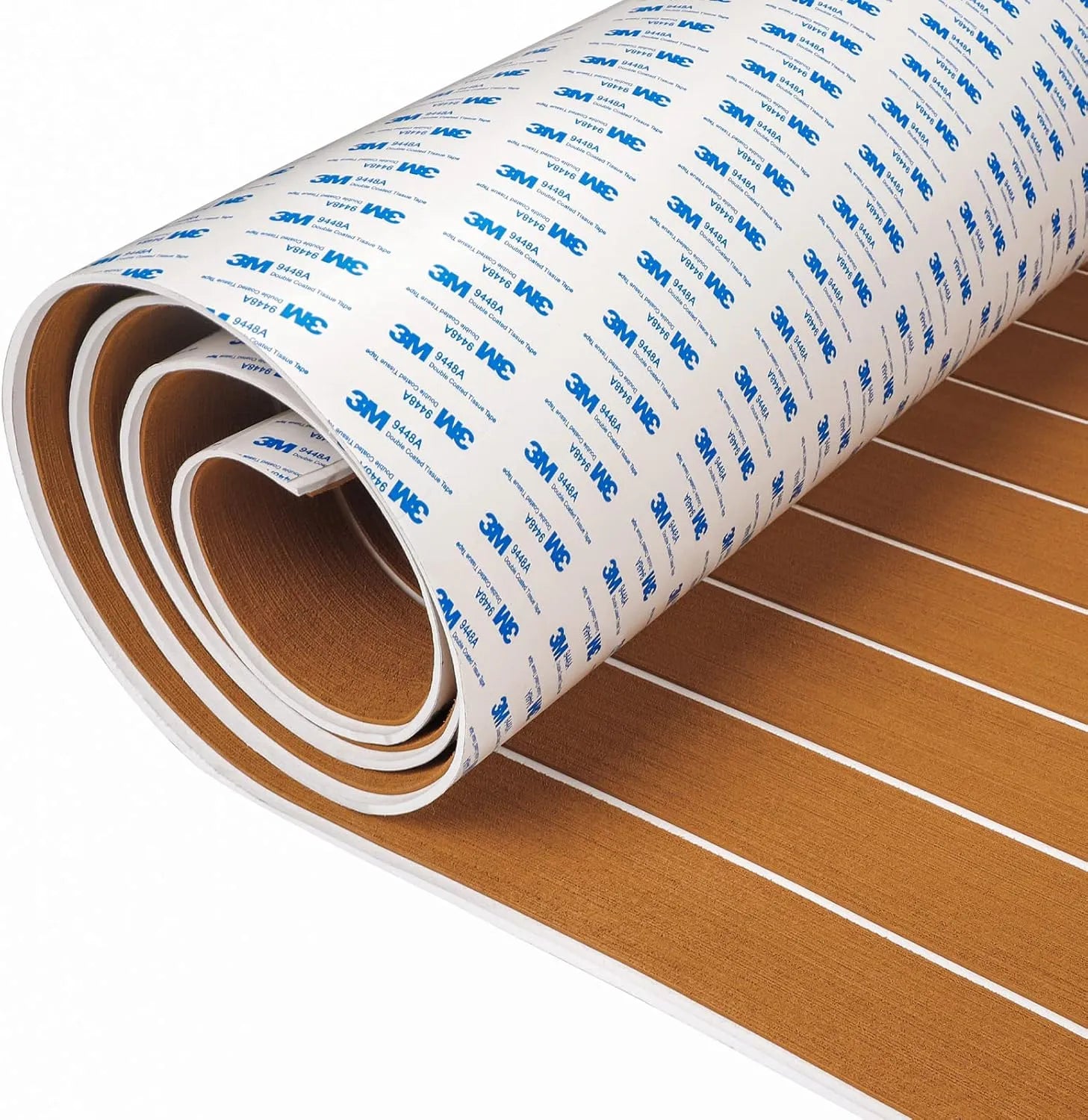 PoseidonDeck Brown Black stripe pattern EVA foam boat flooring 94.5 x 15.7 in product sheet view 2