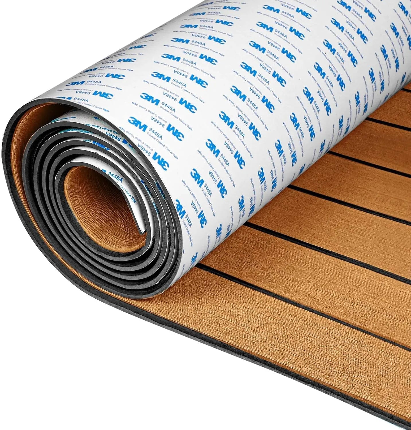 PoseidonDeck Brown Black stripe pattern EVA foam boat flooring 94.5 x 15.7 in product sheet