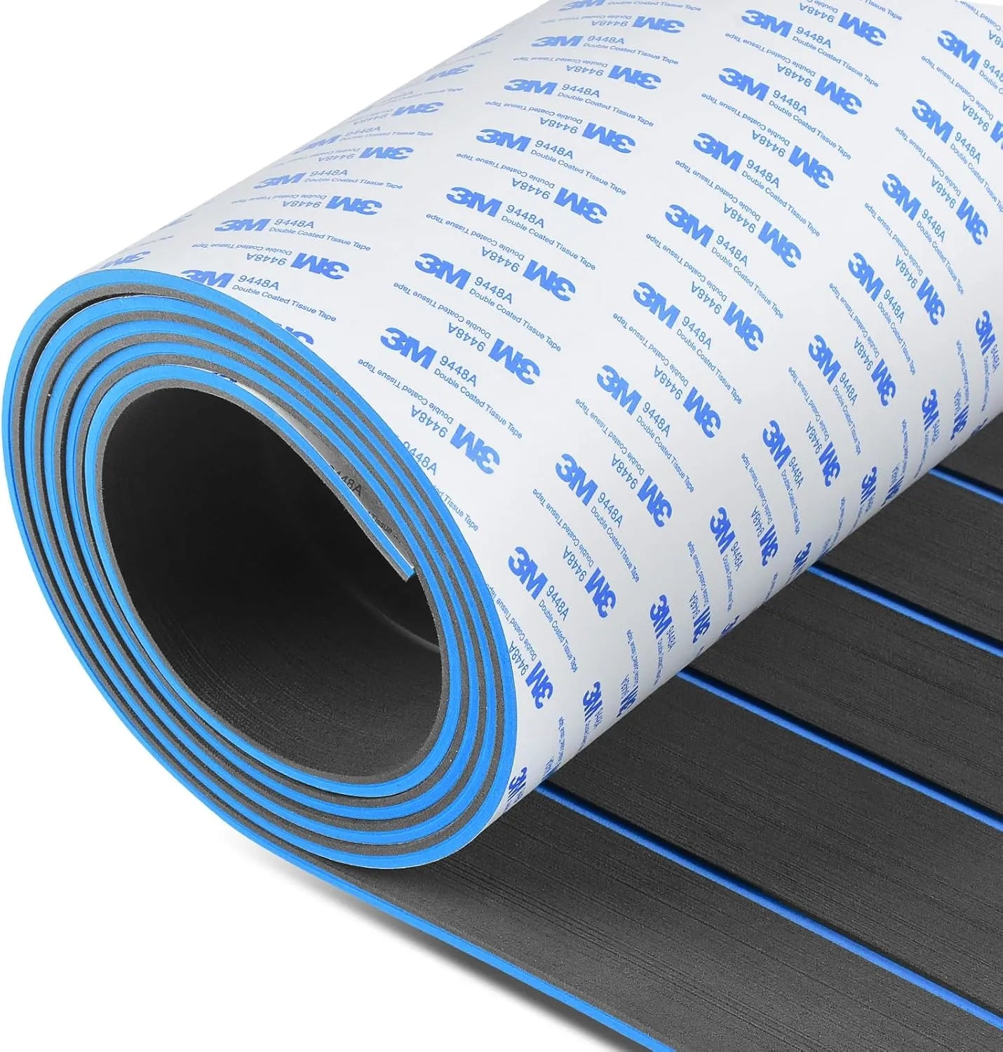PoseidonDeck Brown Black stripe pattern EVA foam boat flooring 94.5 x 23.6 in product sheet view 4